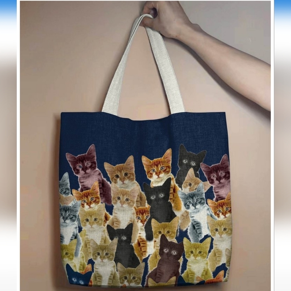 🆕️🐱😸 NAVY MULTI CAT'S TOTE BAG😸🐱